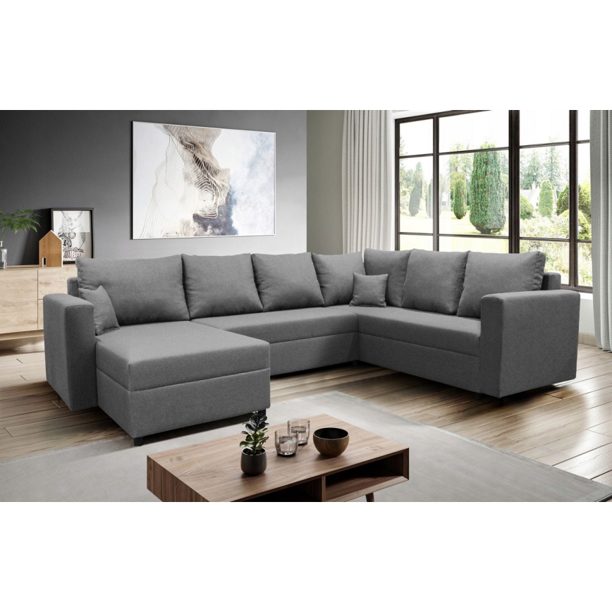Suite lounge angolare imbottita e pieghevole universale a forma di U SEYA grigio