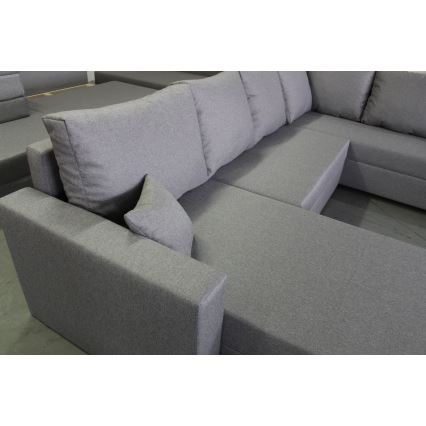 Suite lounge angolare imbottita e pieghevole universale a forma di U SEYA grigio
