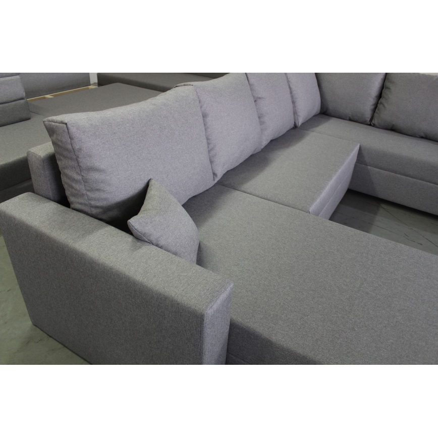 Suite lounge angolare imbottita e pieghevole universale a forma di U SEYA grigio