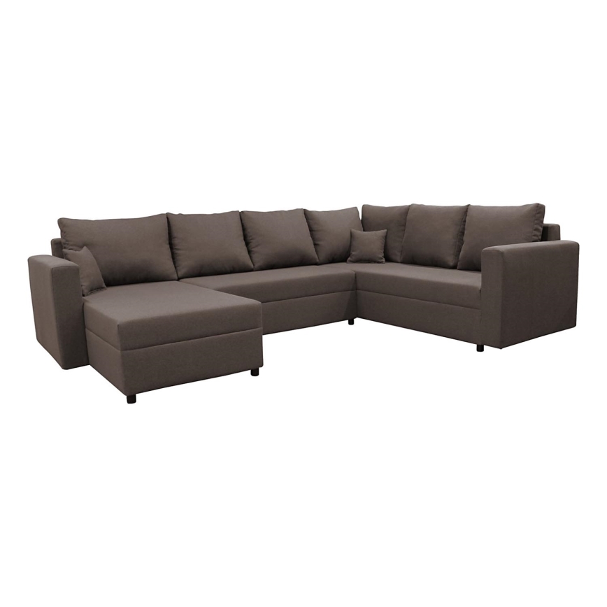 Suite lounge angolare imbottita e pieghevole universale a forma di U SEYA marrone