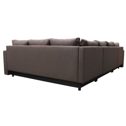 Suite lounge angolare imbottita e pieghevole universale a forma di U SEYA marrone