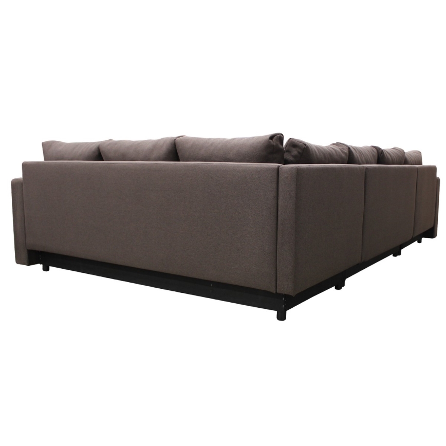 Suite lounge angolare imbottita e pieghevole universale a forma di U SEYA marrone