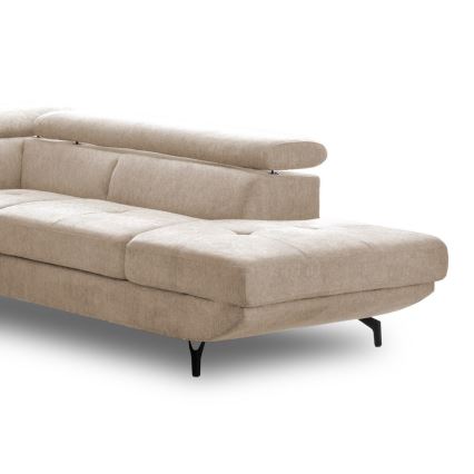 Suite lounge angolare pieghevole a forma di L con contenitore BRESCIA destra beige