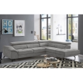 Suite lounge angolare pieghevole a forma di L con contenitore BRESCIA destra grigio