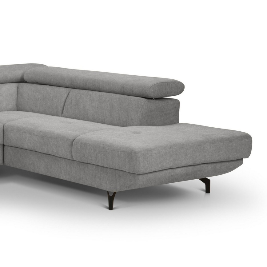 Suite lounge angolare pieghevole a forma di L con contenitore BRESCIA destra grigio