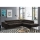 Suite lounge angolare pieghevole a forma di L con contenitore BRESCIA destra marrone