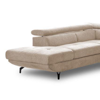 Suite lounge angolare pieghevole a forma di L con contenitore BRESCIA sinistra beige