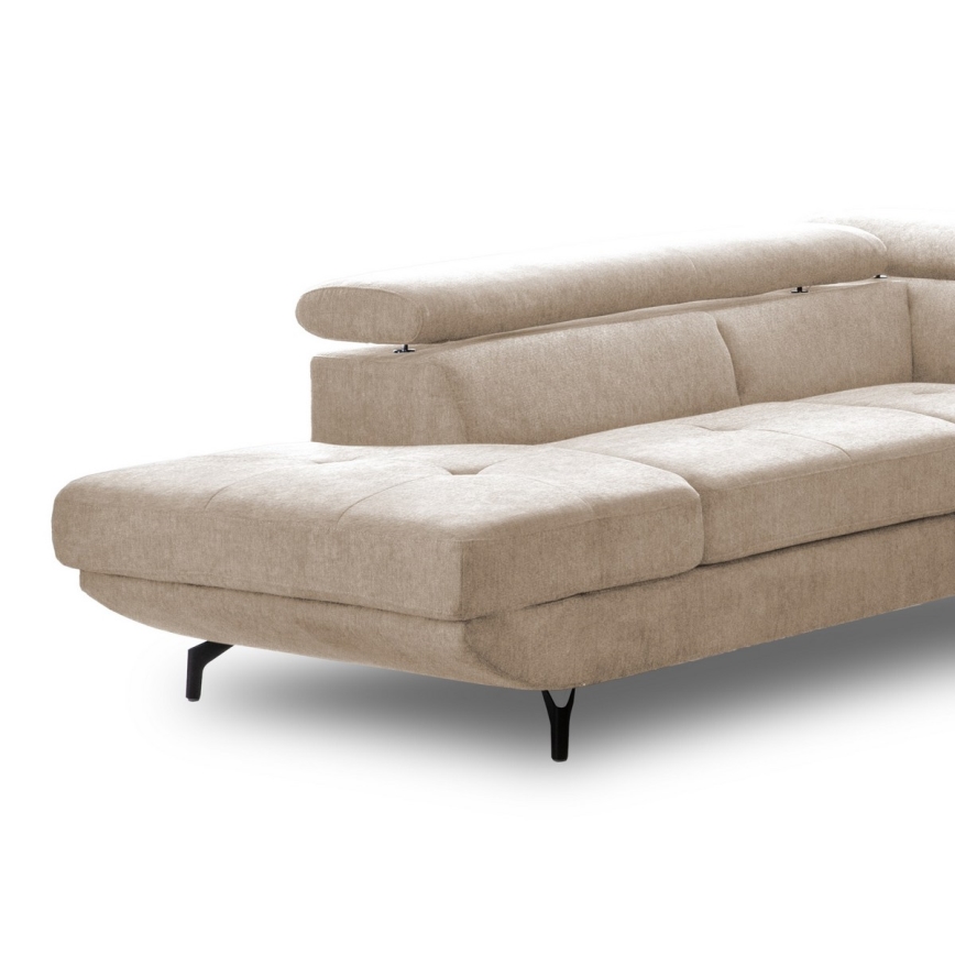 Suite lounge angolare pieghevole a forma di L con contenitore BRESCIA sinistra beige