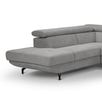 Suite lounge angolare pieghevole a forma di L con contenitore BRESCIA sinistra grigio