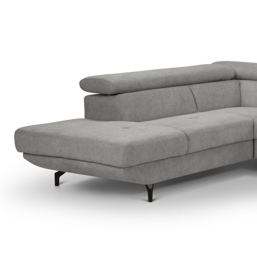Suite lounge angolare pieghevole a forma di L con contenitore BRESCIA sinistra grigio