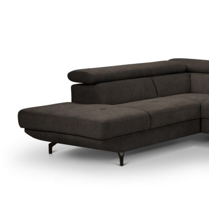 Suite lounge angolare pieghevole a forma di L con contenitore BRESCIA sinistra marrone