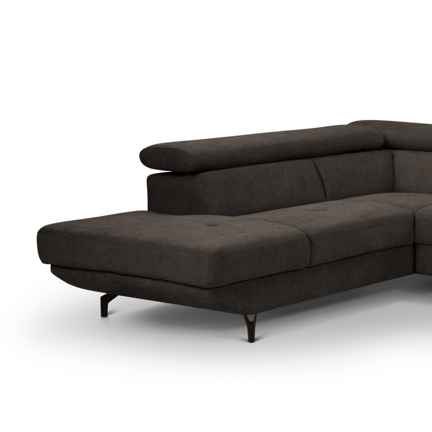 Suite lounge angolare pieghevole a forma di L con contenitore BRESCIA sinistra marrone
