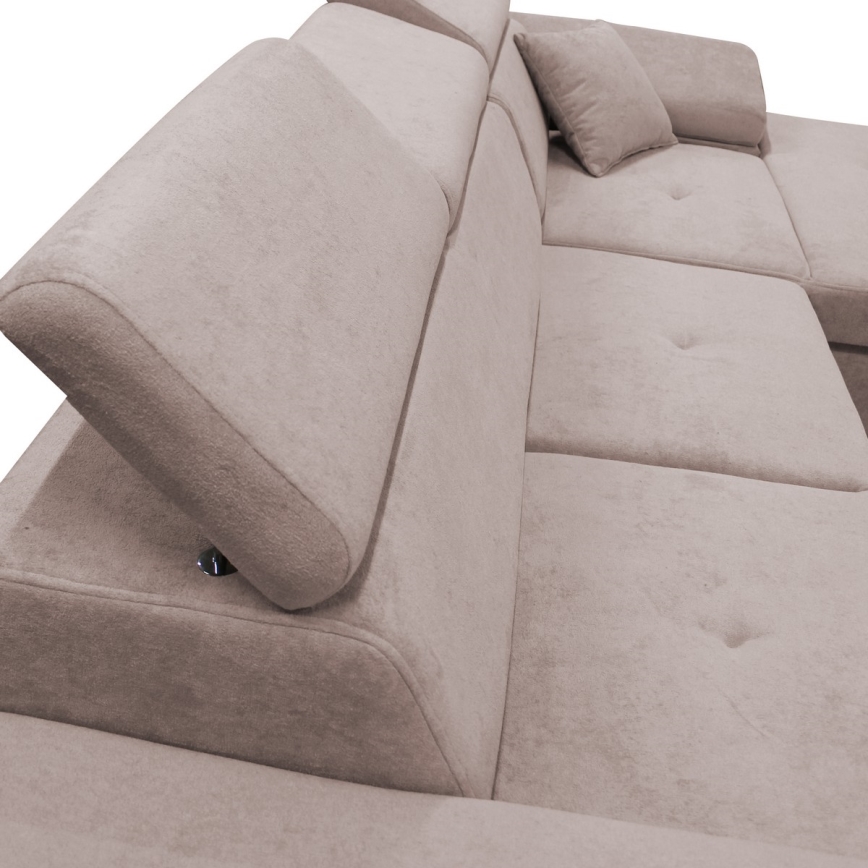 Suite lounge angolare pieghevole a forma di L con contenitore CASTELO sinistra rosa