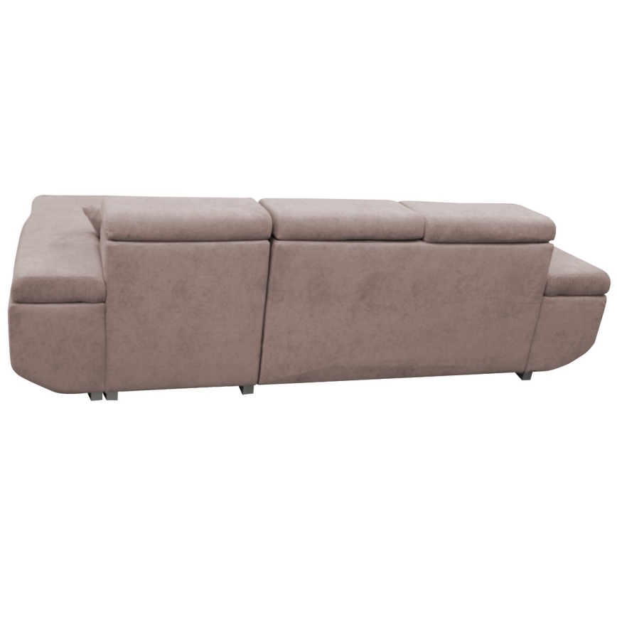 Suite lounge angolare pieghevole a forma di L con contenitore CASTELO sinistra rosa