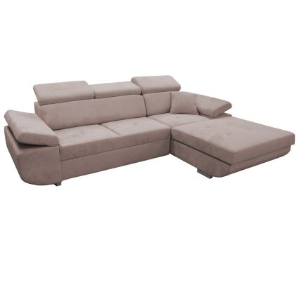 Suite lounge angolare pieghevole a forma di L con contenitore CASTELO sinistra rosa