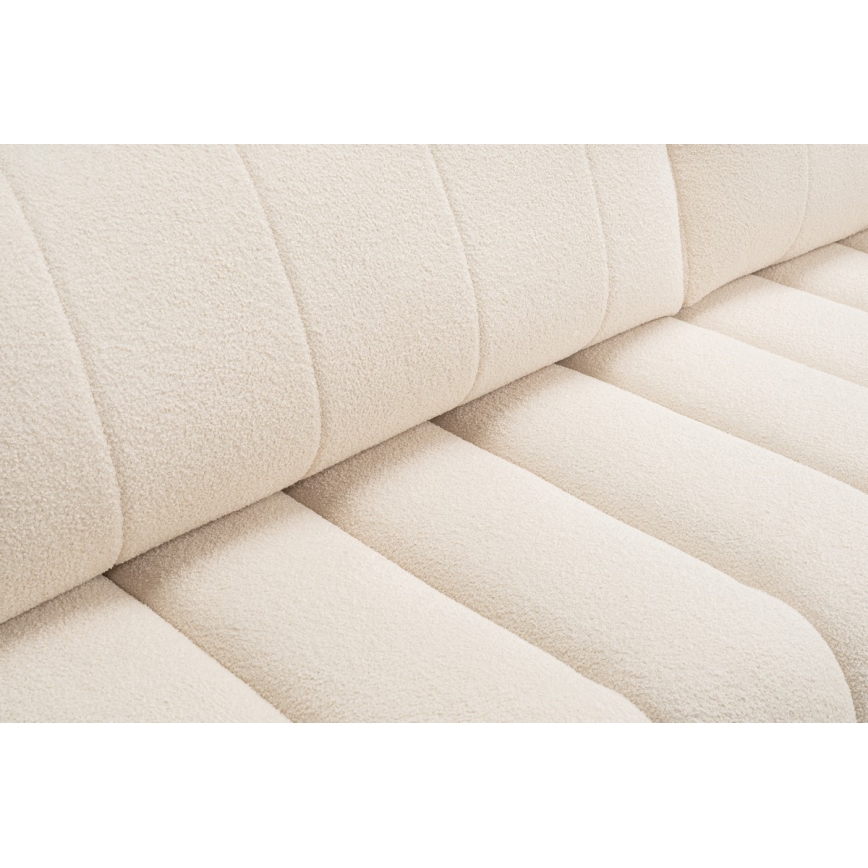 Suite lounge angolare pieghevole a forma di L con contenitore DESIO destra beige