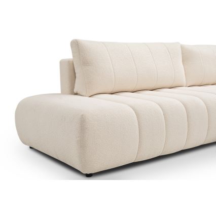 Suite lounge angolare pieghevole a forma di L con contenitore DESIO destra beige