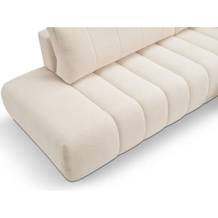 Suite lounge angolare pieghevole a forma di L con contenitore DESIO destra beige
