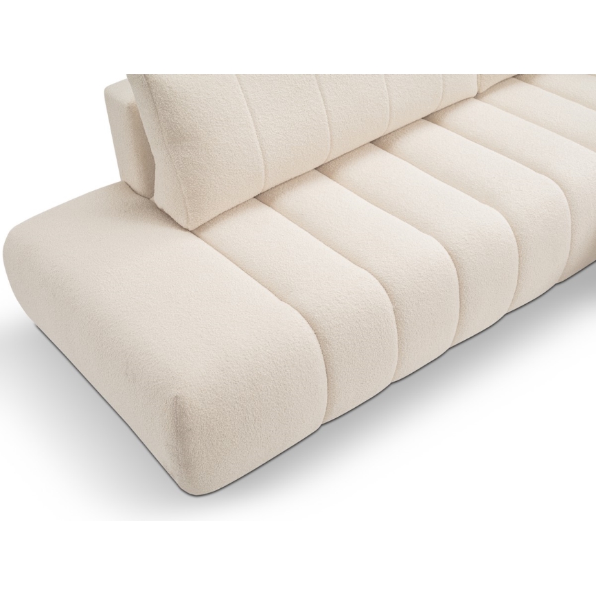 Suite lounge angolare pieghevole a forma di L con contenitore DESIO destra beige