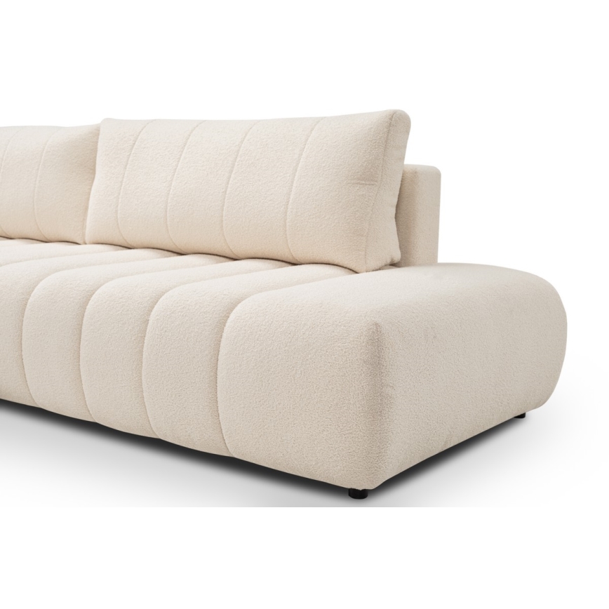 Suite lounge angolare pieghevole a forma di L con contenitore DESIO sinistra beige