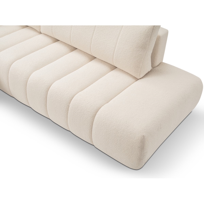 Suite lounge angolare pieghevole a forma di L con contenitore DESIO sinistra beige