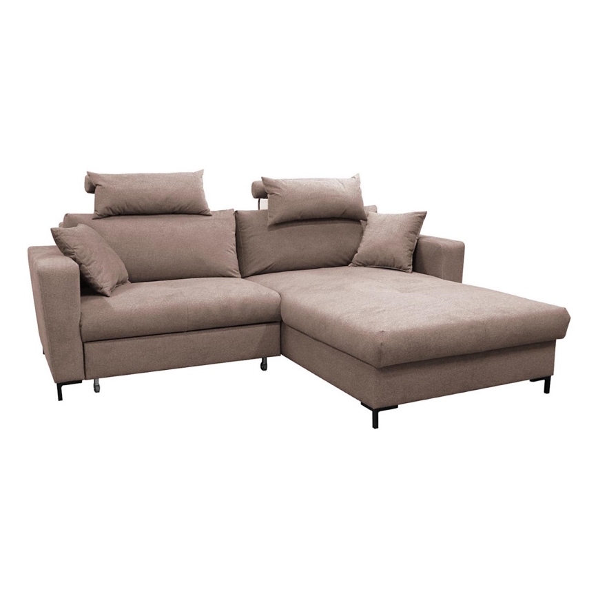 Suite lounge angolare pieghevole a forma di L con contenitore HORTA destra rosa