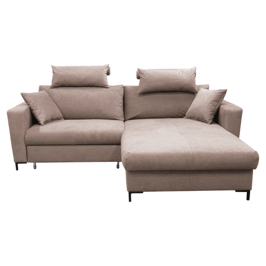 Suite lounge angolare pieghevole a forma di L con contenitore HORTA destra rosa