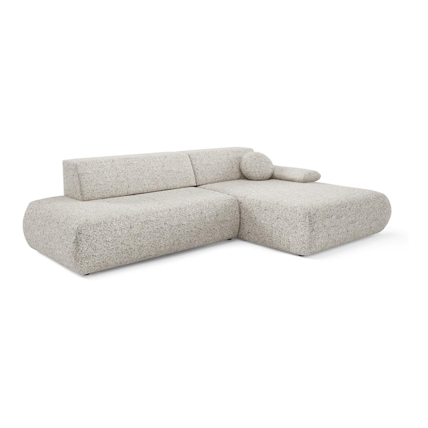 Suite lounge angolare pieghevole a forma di L con contenitore PRATO destra beige