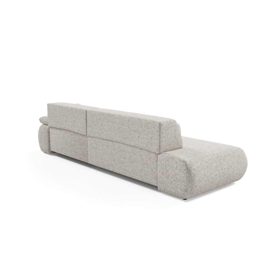 Suite lounge angolare pieghevole a forma di L con contenitore PRATO destra beige