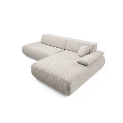 Suite lounge angolare pieghevole a forma di L con contenitore PRATO destra beige