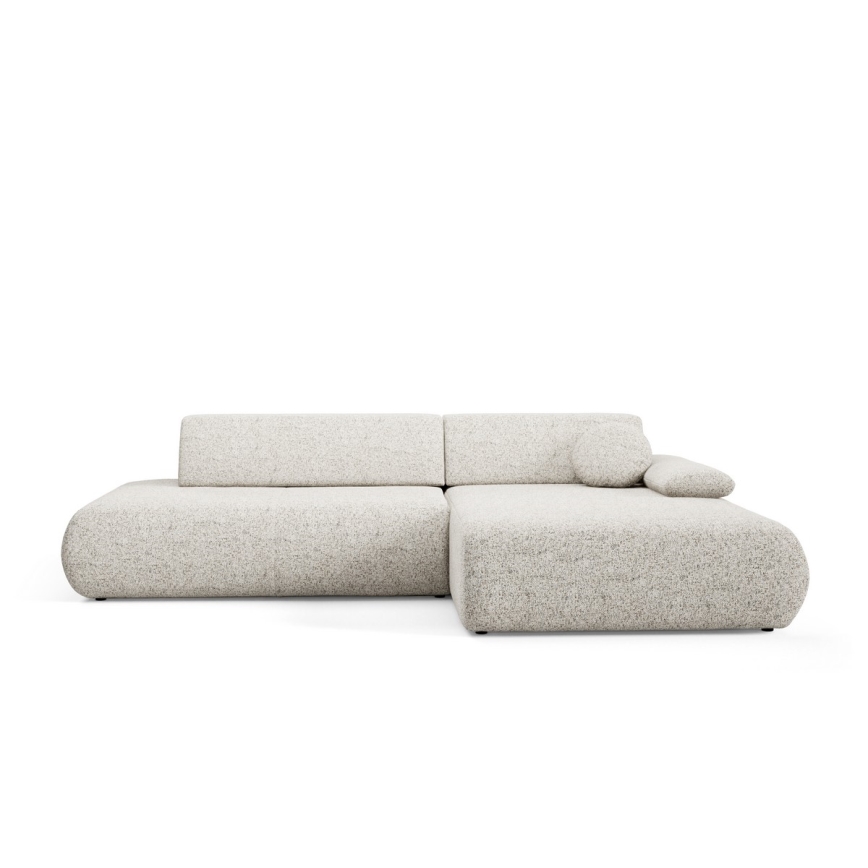 Suite lounge angolare pieghevole a forma di L con contenitore PRATO destra beige