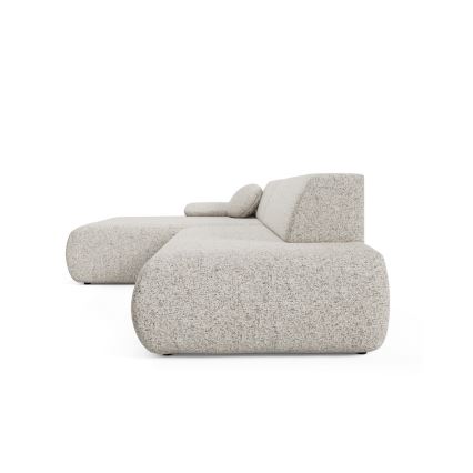 Suite lounge angolare pieghevole a forma di L con contenitore PRATO sinistra beige