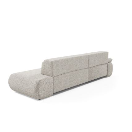 Suite lounge angolare pieghevole a forma di L con contenitore PRATO sinistra beige