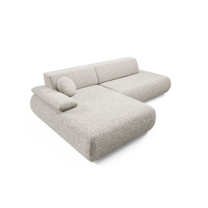 Suite lounge angolare pieghevole a forma di L con contenitore PRATO sinistra beige