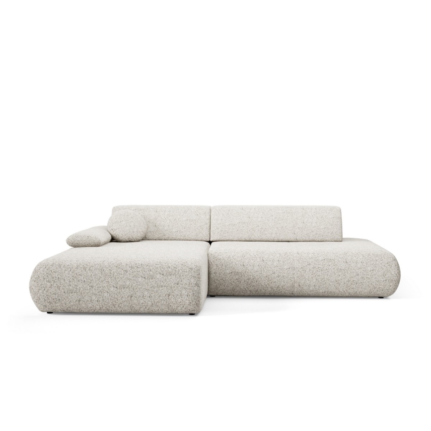 Suite lounge angolare pieghevole a forma di L con contenitore PRATO sinistra beige