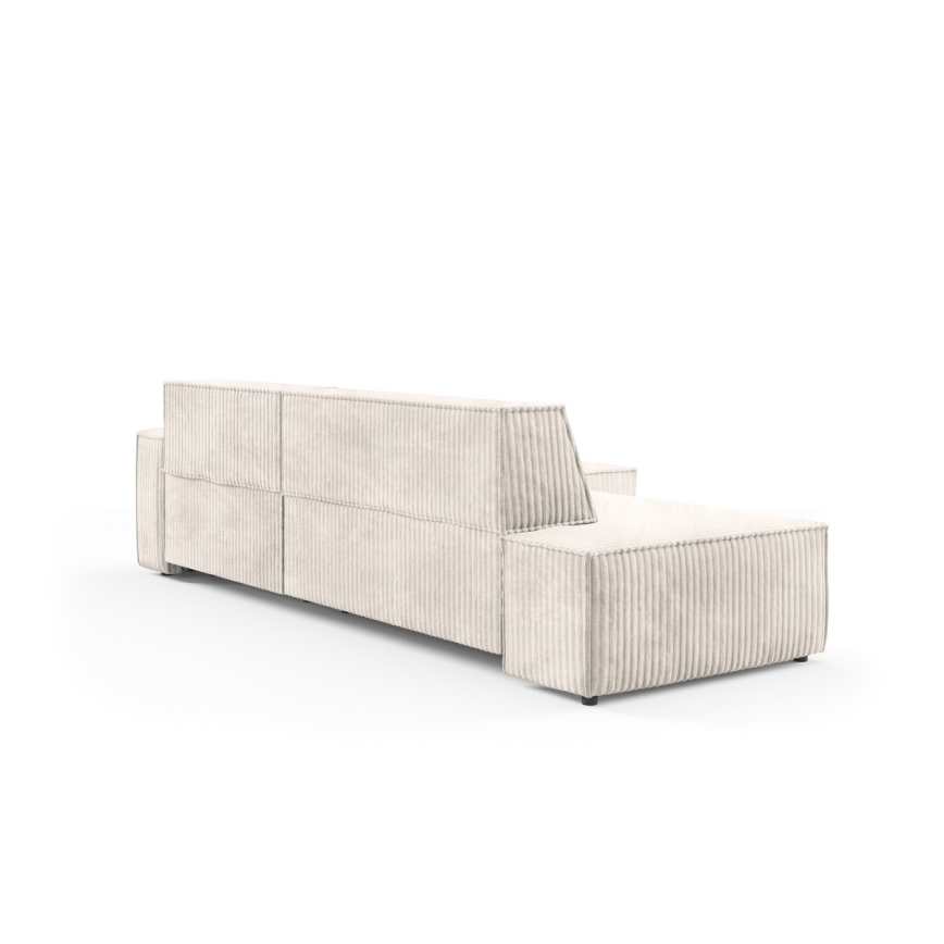 Suite lounge angolare pieghevole a forma di L con contenitore TERAMO destra beige