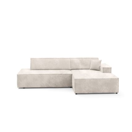Suite lounge angolare pieghevole a forma di L con contenitore TERAMO destra beige