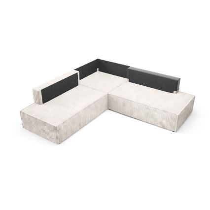 Suite lounge angolare pieghevole a forma di L con contenitore TERAMO destra beige