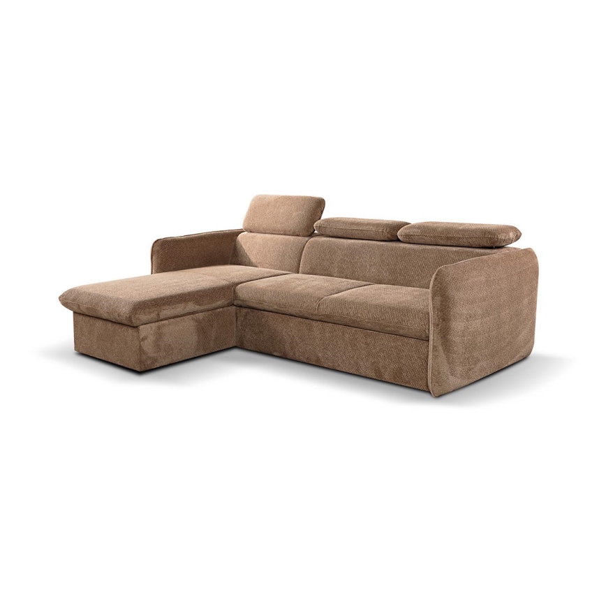 Suite lounge angolare pieghevole a L con contenitore BEJA beige sinistra