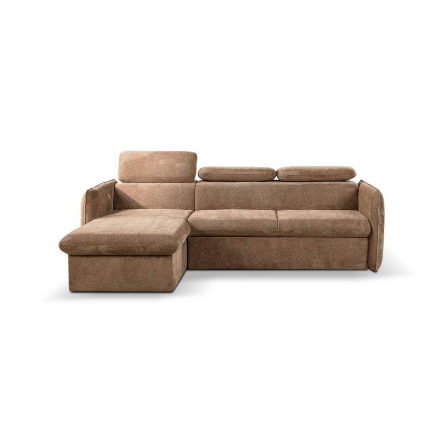 Suite lounge angolare pieghevole a L con contenitore BEJA beige sinistra