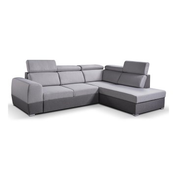 Suite lounge angolare pieghevole a L con contenitore MATRIX grigio destra