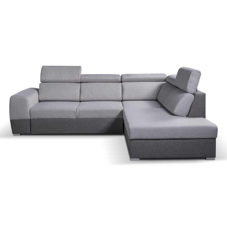 Suite lounge angolare pieghevole a L con contenitore MATRIX grigio destra