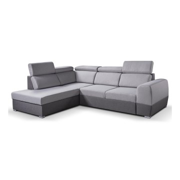 Suite lounge angolare pieghevole a L con contenitore MATRIX grigio sinistra