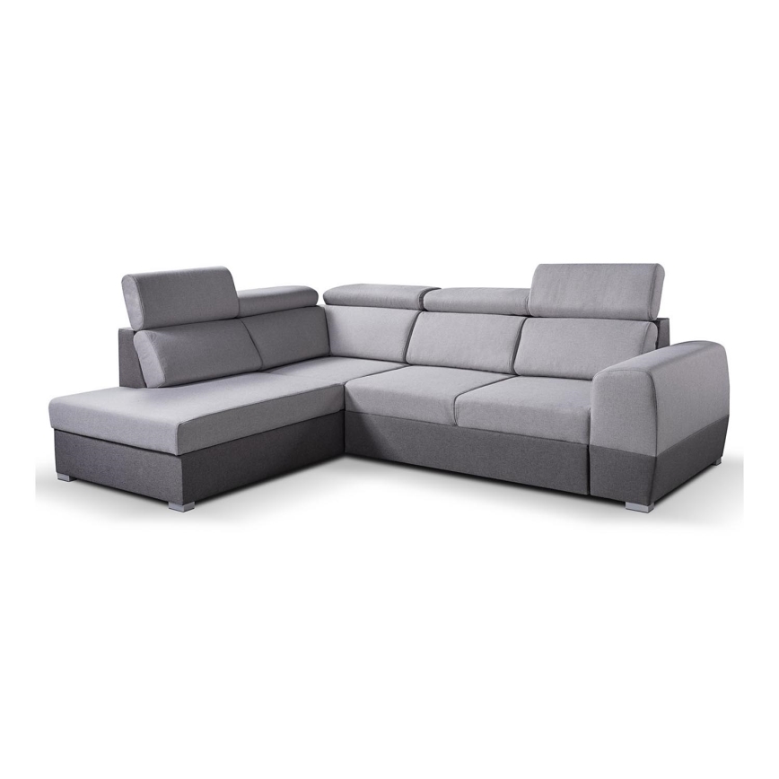 Suite lounge angolare pieghevole a L con contenitore MATRIX grigio sinistra