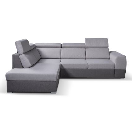 Suite lounge angolare pieghevole a L con contenitore MATRIX grigio sinistra