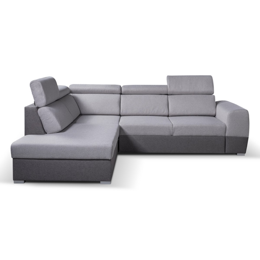 Suite lounge angolare pieghevole a L con contenitore MATRIX grigio sinistra