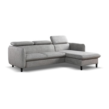 Suite lounge angolare pieghevole a L con contenitore NISA grigio destra
