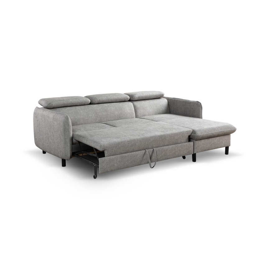 Suite lounge angolare pieghevole a L con contenitore NISA grigio destra