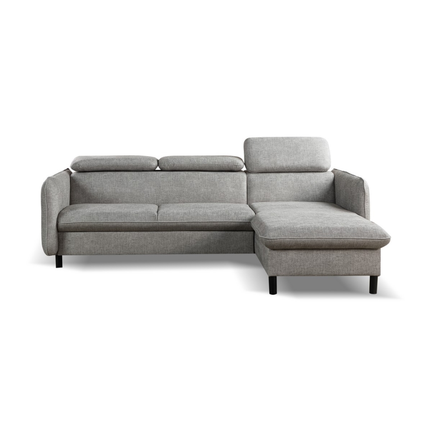 Suite lounge angolare pieghevole a L con contenitore NISA grigio destra