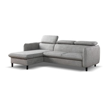 Suite lounge angolare pieghevole a L con contenitore NISA grigio sinistra